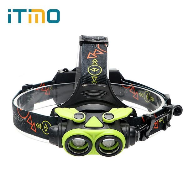 

itimo zoom headlight led headlamp for night fishing usb rechargeable head lamp 2*18650/3* battery 4 modes torch
