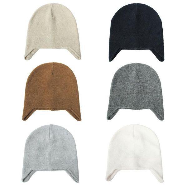 

beanies solid color ear protection warm protect hat cycling for men women