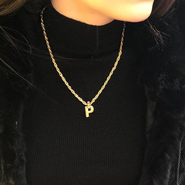 

pendant necklaces gulce dereli, letter symbol charm chain necklace, product, initial necklaces, gift box, gold/silver plated