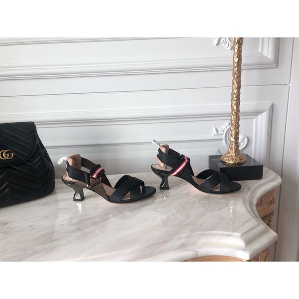 

2022 women's new fashion design thin heels dress shoes lady office working outdoor high pumps girls dinner party club heel sandals with, Black
