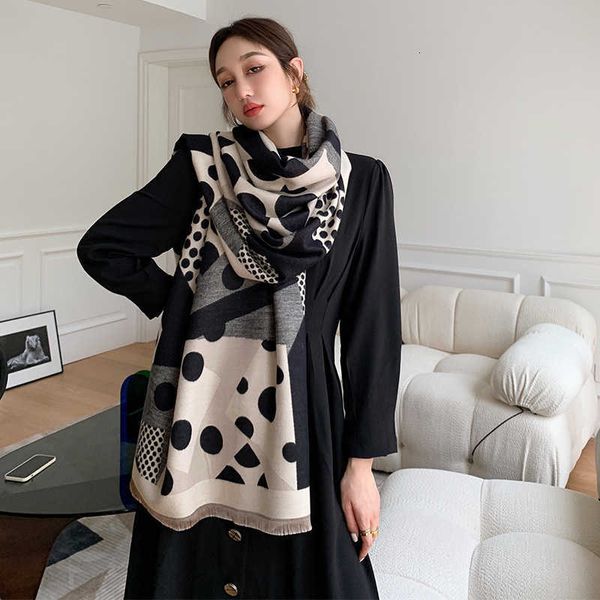 

imitation cashmere printed winter shawl, spring and summer with korean scarf, women's warm fashion scarf, Blue;gray