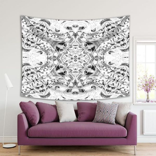 

tapestries tapestry abstract artistic pattern geometric floral reflection monochromic artwork black white
