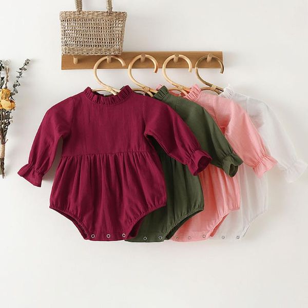 

jumpsuits baby girl clothes 0-2t long sleeve romper one-piece fashion 100% organic cotton born rompers, Blue