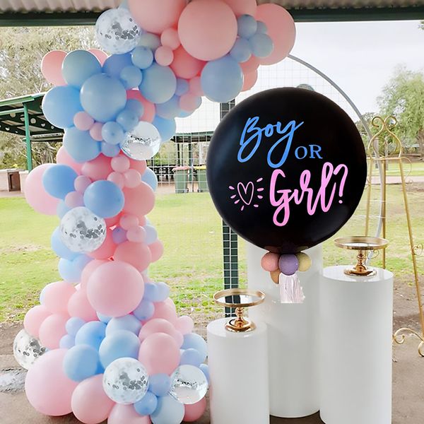 

blue pink macaron latex balloon garland arch boy or girl gender reveal balloon globos mommy to be baby shower party decor