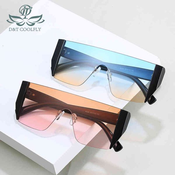 

designer sunglasses d&t 2021 fashion rectangle women men gradient black vintage luxury color lens brand uv400, White;black
