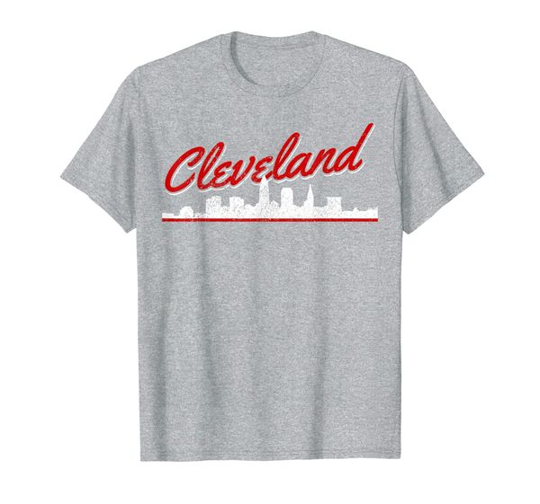 

cleveland skyline ohio souvenir gift t-shirt, White;black