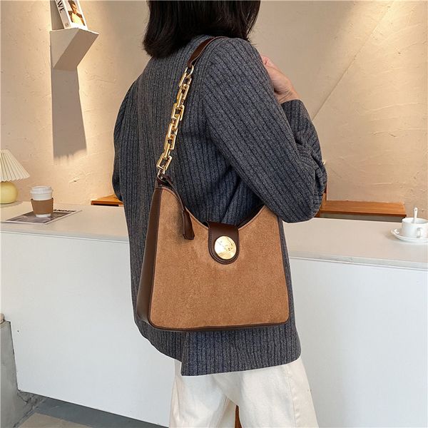 

simple scrub leather shoulder bags for women 2021 winter branded handbags lux trend designer womens luxury chain hand bag