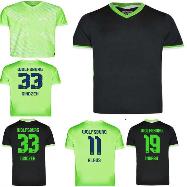 

2020 2021 vfl wolfsburg soccer jersey brekalo roussillon soccer uniform 20/21 klaus xaver malli weghorst football shirts, Black;yellow