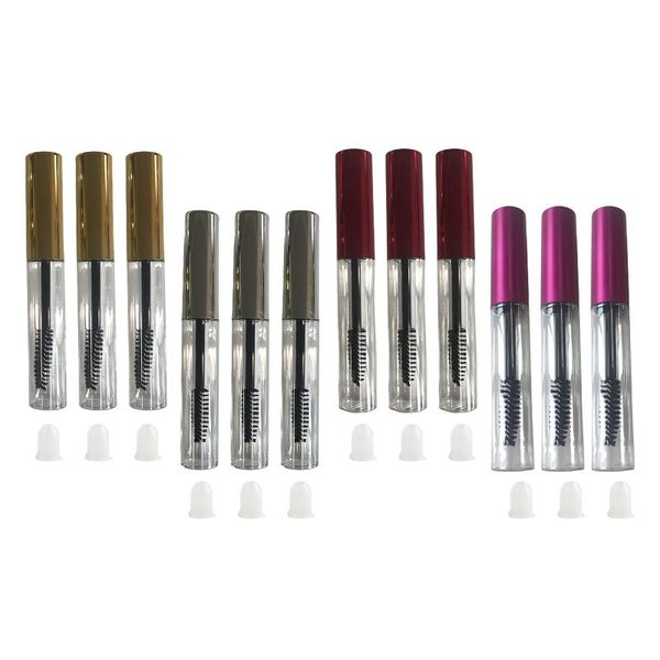 

storage bottles & jars 3pcs petg 10ml mascara tubes empty eyelash cream refillable pink/white cosmetic sample container w/ brush stick
