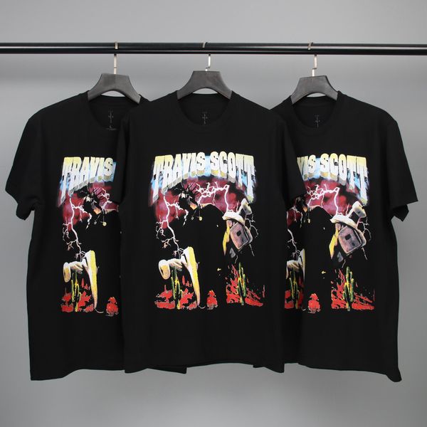 

travis scott vintage t shirts designer tee tour short sleeve t-shirt beauty tide casual high street couple men and women pure cotton tees, White;black
