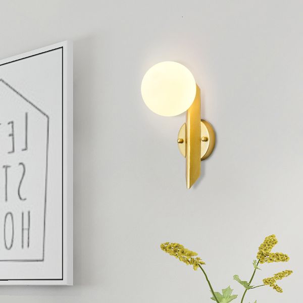 

nordic led glass ball lamp modern wall simplicity bath fourth headboard iron spiders retro staircase walllamp corridor home decoration miis