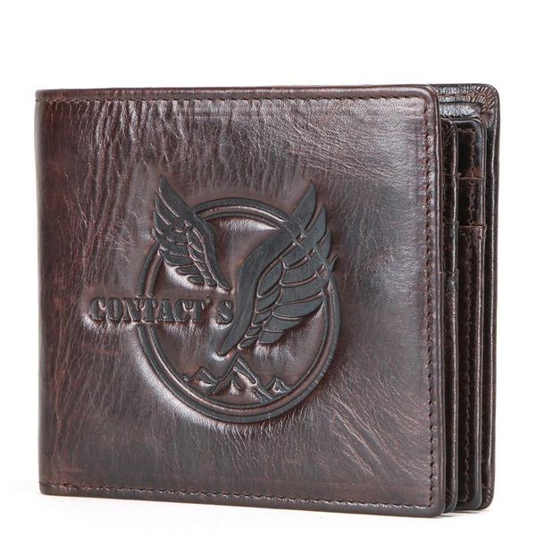

wallets european and american classic leather purse men's wallet multifunctional tri-fold horizontal men card holder short, Red;black