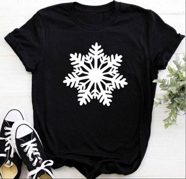 

snowflake print t shirt women short sleeve o neck loose tshirt 2021 summer women tee shirt camisetas mujer, White