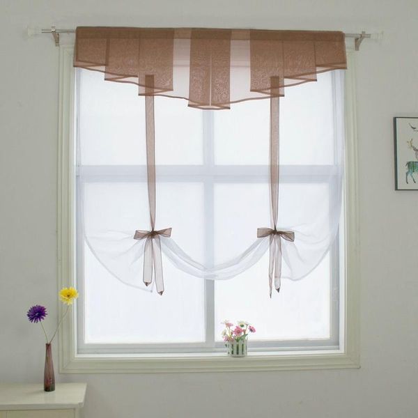 

curtain & drapes pleated valance design stitching colors tulle balcony kitchen window sheer wave blinds 1pcs