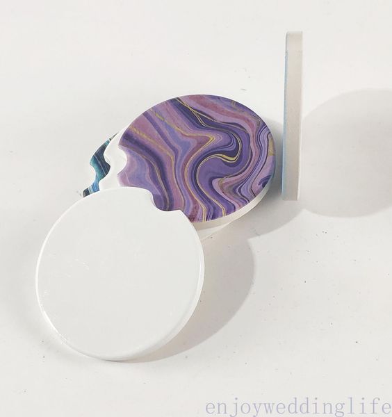 

sublimation blank car ceramics coasters 6.6*6.6cm transfer printing coaster blank consumables materials fast shipping