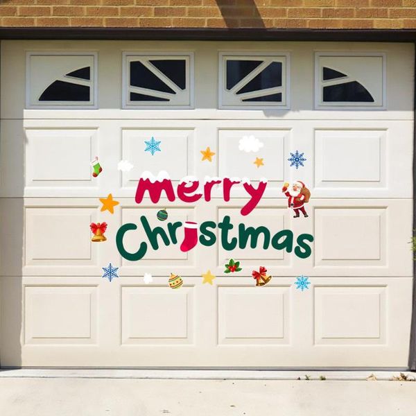 

fridge magnets decals garage decoration christmas decor door sticker magnetic snowflake xmas tree waterproof holiday supplies