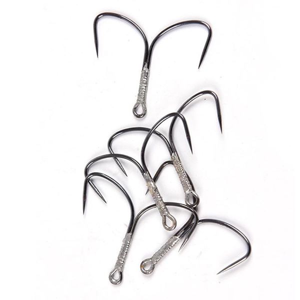 

ekfan 5pc sea fishing lure fishing gear non-barb hook double hook without barb parts
