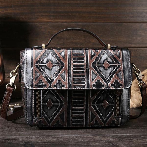 

2021 new embossed color fashion covee small square bag ethnic style one-shoulder cross-body leather handbag for women