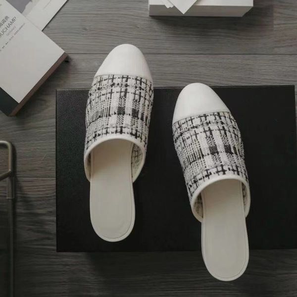 

australia 2021 spring flat-bottomed fashion small incense wind baotou half slippers women, Black