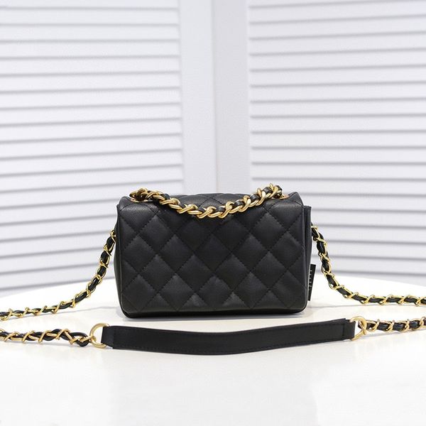 

luxurys designers bags channel women bags handbags919 fashion chain shoulder bag diamond lattice handbag grained calfskin & gold -black