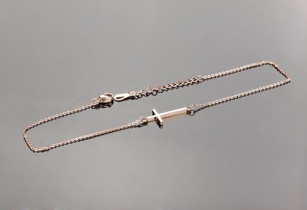 

queen66 cross woman anklets classical rose gold color stainless steel women ankle jewelry bracelet, Red;blue