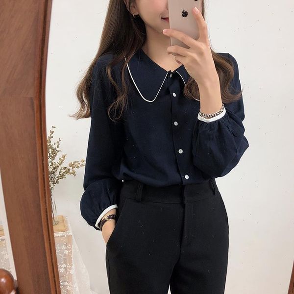 

s xl oversize shirt spring femme casual blue women long sleeve velvet cotton girls blouse plus size women blouses femme, White