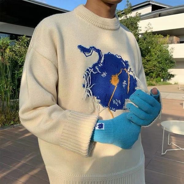 

2021 new fw winter adererror sweater men women blue graffiti embroidery woolen ader error clothing nwa2, White;black