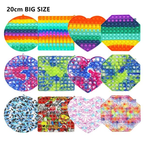 

20cm big size fidgets toy push it bubble sensory tie-dye changes colors in the sun uv box squishy fidgets stress reliever toys child funny a