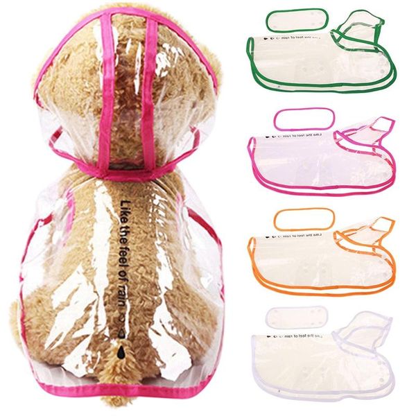 

dog apparel plastic density pvc fashion raincoat transparent rain coat waterproof pets raincoats dogs clothes s/m/l/xl