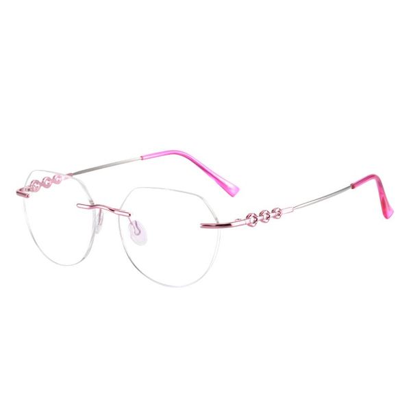 

fashion sunglasses frames colorful memory metal round men and women rimless spectacles frame for lenses myopia reading multifocal, Black