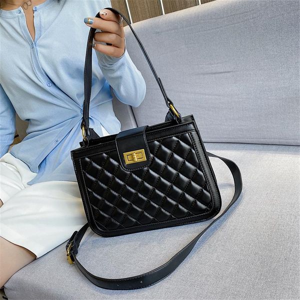 

shoulder bags women bag 2021 leather luxury handbag solid color cross body tredny flap female pack