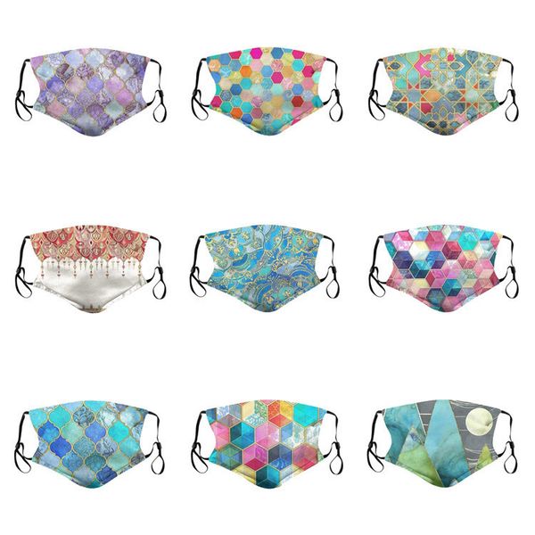 

factory outlet s geometric series 3d digital printing dust-proof and haze proof can put pm2.5 filter cotton mask