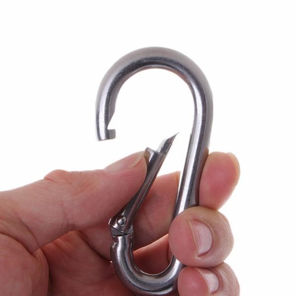 

304 stainless steel spring carabiner snap hook keychain quick link lock buckle 304 s jllfff
