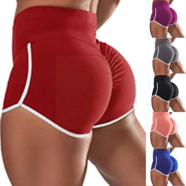 

women's shorts 2021 women sport low waist stretch slim color leggings seamless lift tight sportswear sports hip fitness yoga g8a3, White;black
