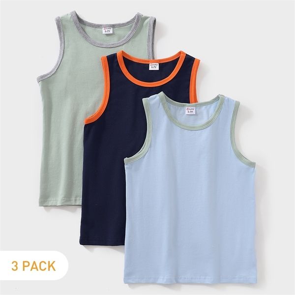 

summer 3-pack solid athleisure tank for toddlers and kids 210528, Blue