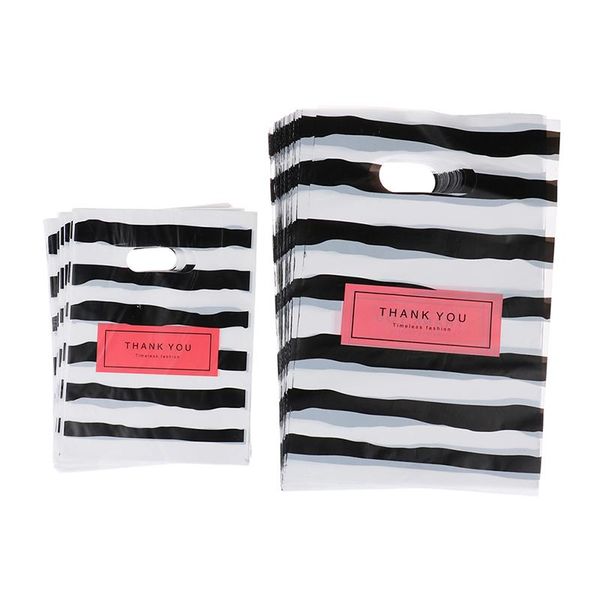 

gift wrap 50pcs design black&white striped packaging bags for small pouches