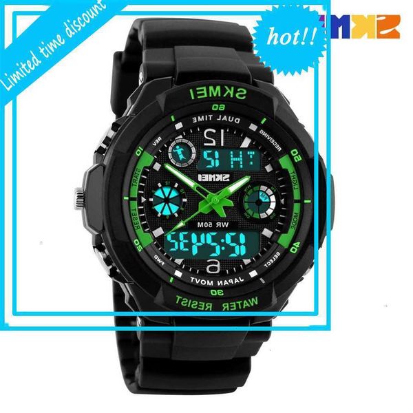 

men's double display outdoor sports waterproof electronic watch, Slivery;brown