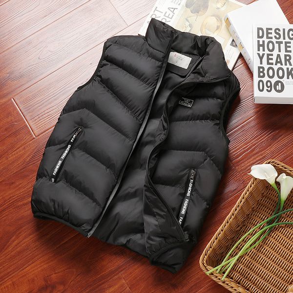 

2021 autumn men's warm fashion sleeveless casual jacket thickened wadded male vest zjzl, Black;white
