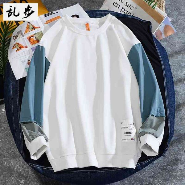 

young students long sleeve t-shirt men's korean fashion loose bottomed sweater, Black