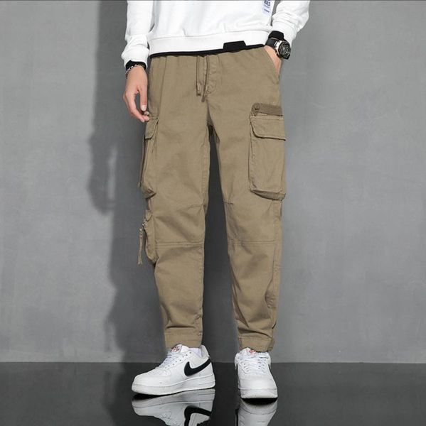 

spring and autumn tether men's overalls men's outdoor casual pants multi-pocket pants loose straight casual, Blue