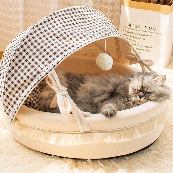 

cat beds & furniture nest litter lamb velvet fabric kitten scratching sleeping four season universal bed semi enclosed pet supplies
