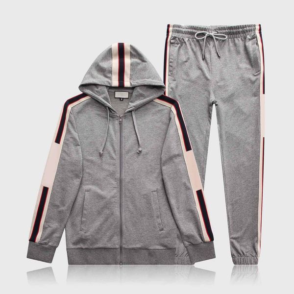 

men fashion sportswear hoodie and sweatshirts autumn winter jogger suit mens outdoor tracksuits set 2pcs, Gray