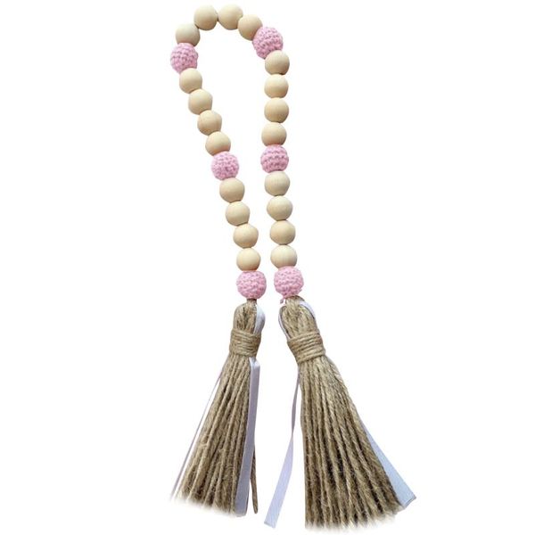 

decorative objects & figurines door ornament wooden bead garland nordic style holiday gift prayer home decor handmade farmhouse with tassels