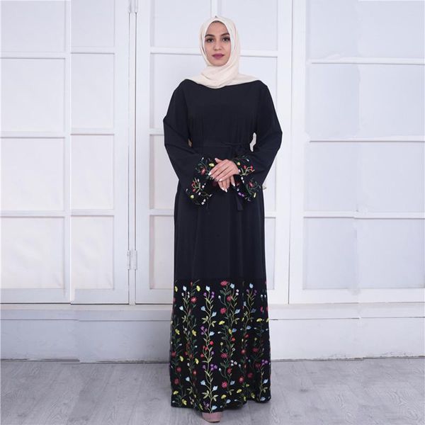 

ethnic clothing muslim embroidery abaya lace cardigan maxi dress long robe gowns tunic kimono middle east ramadan arab islamic prayer, Red