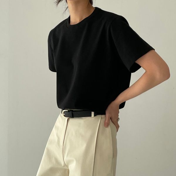 

green t shirt for women solid summer fashion o-neck casual cotton short sleeve clothing 2021 new korean girl top, White