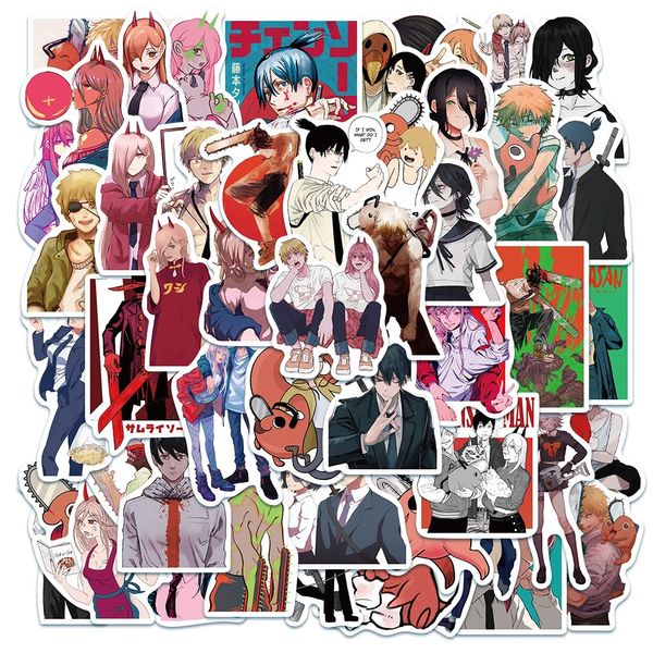 10/30/50PCS Anime Chainsaw Man Cartoon simpatico personaggio Graffiti adesivo valigia notebook decorazione giocattolo auto all'ingrosso