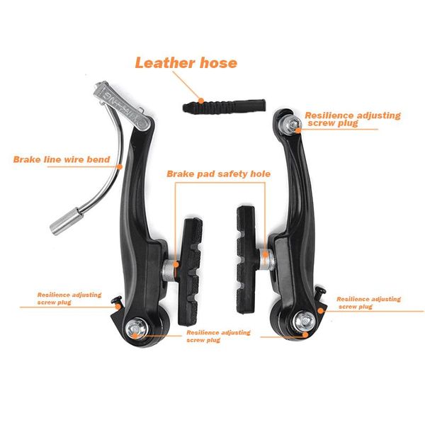 

bike brakes aluminum alloy mountain road bicycle brake kits 110mm front /rear v-brake with washers