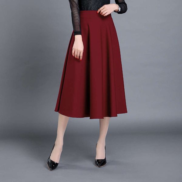 

popular skirt mid a-line length high pleated waist slim hot, White;black