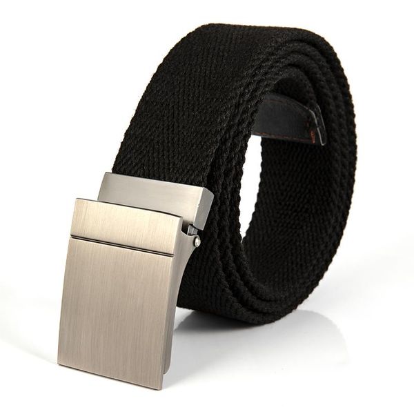 

belts young men's leisure automatic buckle canvas belt, Black;brown