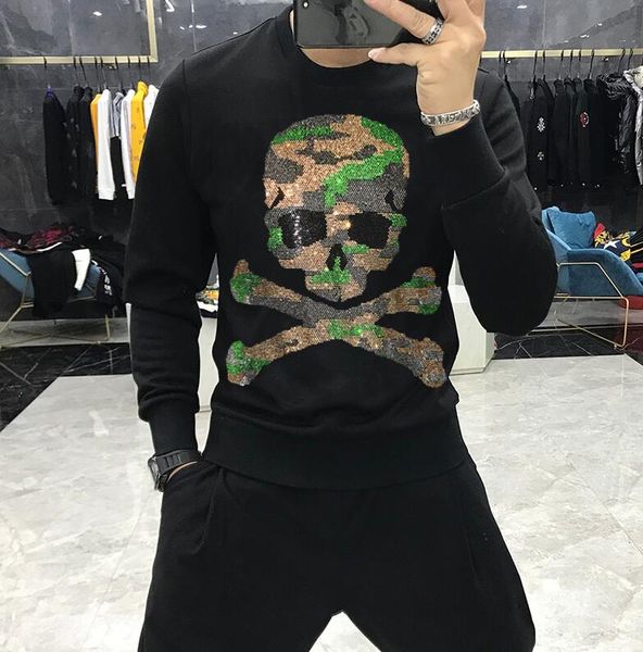 

2021 three color sweatshirt men's hoodies drill autumn hoody casual streetwear clothes, Black
